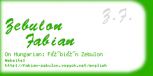 zebulon fabian business card